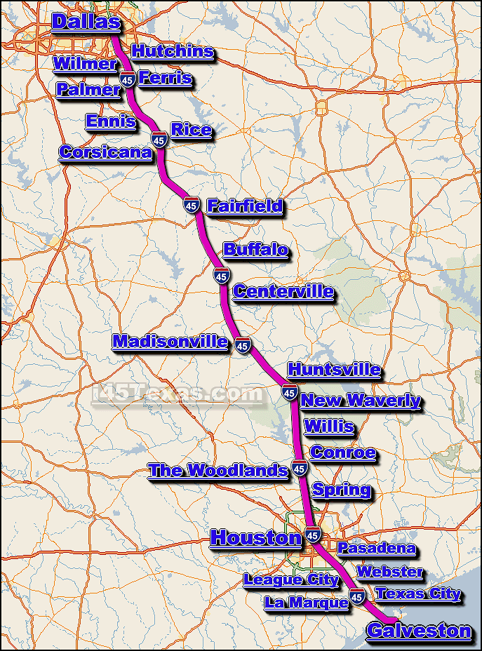 Highway map texas